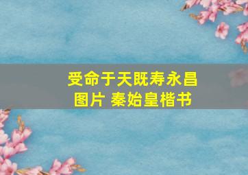 受命于天既寿永昌图片 秦始皇楷书